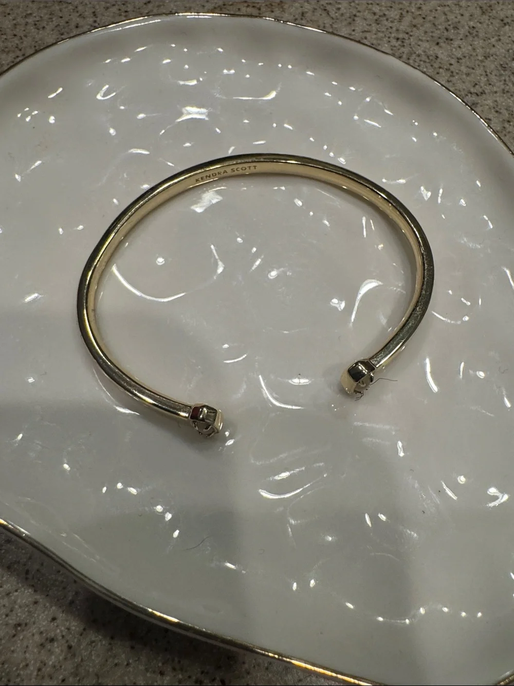 Kendra Scott Gold Open Cuff Bracelet with Oval Endcaps